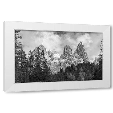 Tschamin Valley-Valle di Ciamin-in the Rosengarten-Catinaccio mountain range The dolomites are list White Modern Wood Framed Art Print by Zwick, Martin