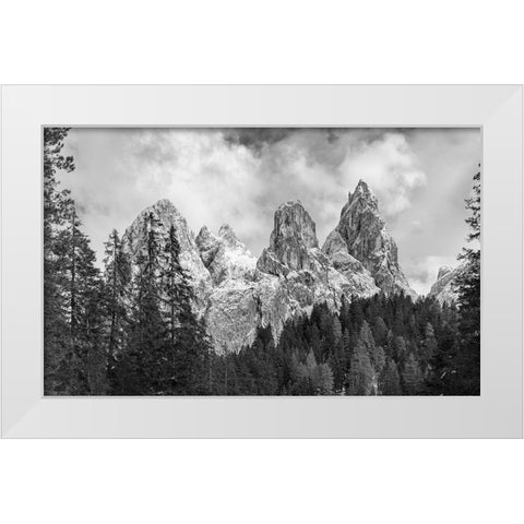 Tschamin Valley-Valle di Ciamin-in the Rosengarten-Catinaccio mountain range The dolomites are list White Modern Wood Framed Art Print by Zwick, Martin