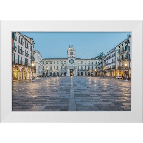 Italy-Padua-Piazza dei Signori White Modern Wood Framed Art Print by Tilley, Rob