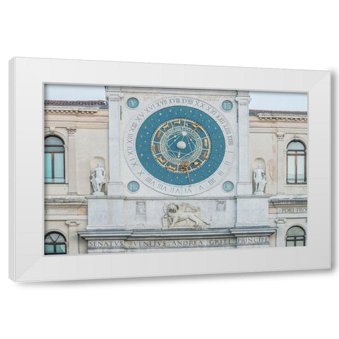 Italy-Padua-Piazza dei Signori-Astronomical Clock Tower (Torre dellOrologio) White Modern Wood Framed Art Print by Tilley, Rob