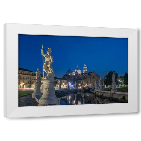 Italy-Padua-Prato della Valle-This square is the largest in Italy and features an elliptical canal White Modern Wood Framed Art Print by Tilley, Rob