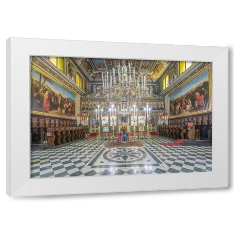 Italy-Trieste-Greek Orthodox Church Interior White Modern Wood Framed Art Print by Tilley, Rob