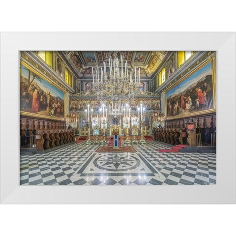 Italy-Trieste-Greek Orthodox Church Interior White Modern Wood Framed Art Print by Tilley, Rob