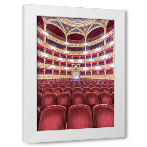 Italy-Trieste-Teatro Verdi Interior White Modern Wood Framed Art Print by Tilley, Rob