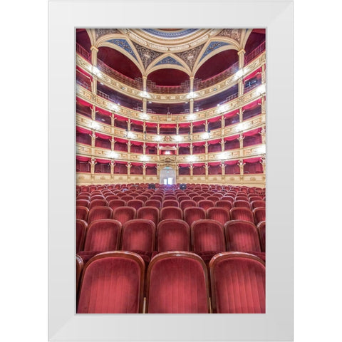 Italy-Trieste-Teatro Verdi Interior White Modern Wood Framed Art Print by Tilley, Rob