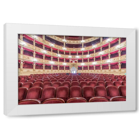 Italy-Trieste-Teatro Verdi Interior White Modern Wood Framed Art Print by Tilley, Rob
