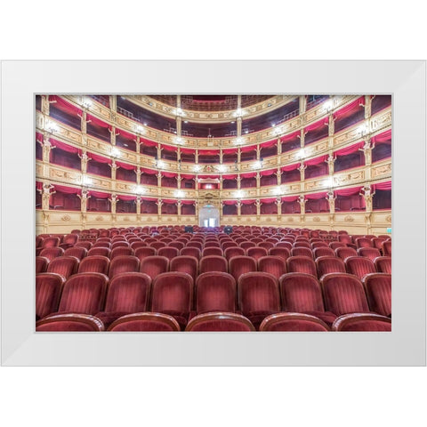 Italy-Trieste-Teatro Verdi Interior White Modern Wood Framed Art Print by Tilley, Rob