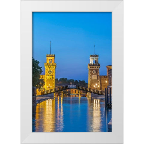 Italy-Venice Arsenal-This area was a shipyard which produced all of the ships in the Venetian navy White Modern Wood Framed Art Print by Tilley, Rob
