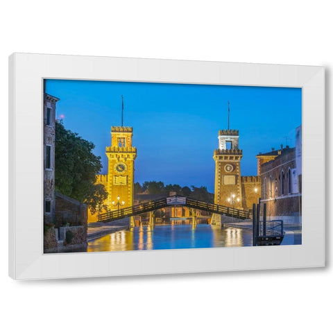 Italy-Venice Arsenal-This area was a shipyard which produced all of the ships in the Venetian navy White Modern Wood Framed Art Print by Tilley, Rob