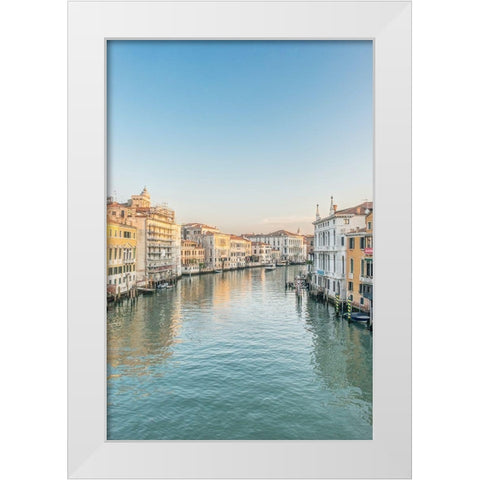 Italy-Venice Grand Canal from Academia Bridge White Modern Wood Framed Art Print by Tilley, Rob