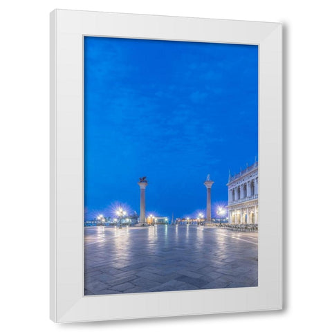 Italy-Venice San Marco Piazza at dawn White Modern Wood Framed Art Print by Tilley, Rob