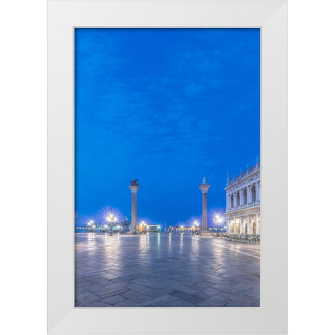 Italy-Venice San Marco Piazza at dawn White Modern Wood Framed Art Print by Tilley, Rob