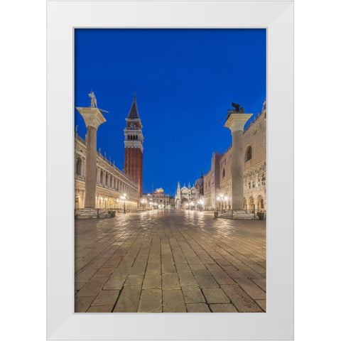 Italy-Venice San Marco Piazza at dawn White Modern Wood Framed Art Print by Tilley, Rob