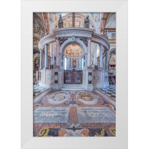 Italy-Verona Verona Cathedral-built in the 12th century White Modern Wood Framed Art Print by Tilley, Rob