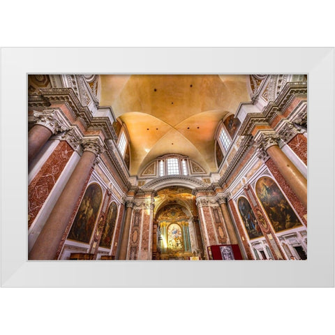 Basilica Saint Mary Angels and Martyrs-Rome-Italy Church designed by Michelangelo White Modern Wood Framed Art Print by Perry, William