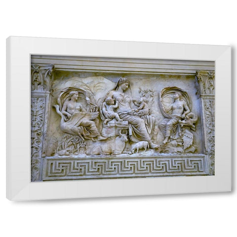 Earth Mother Roman Goddess Statue Ara Pacis Altar of Augustus Peace-Rome-Italy White Modern Wood Framed Art Print by Perry, William