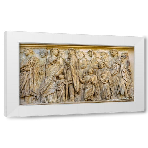 Imperial Family Statue Ara Pacis Altar of Augustus Peace-Rome-Italy White Modern Wood Framed Art Print by Perry, William