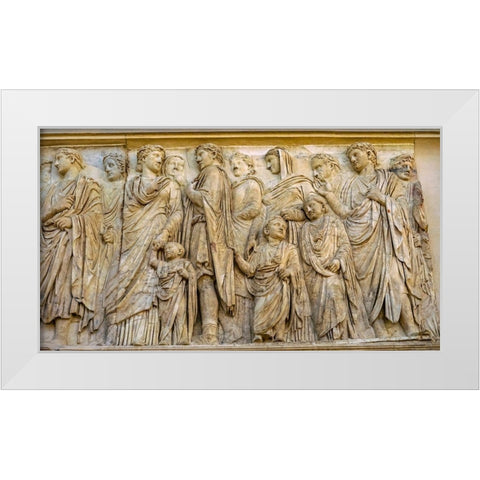 Imperial Family Statue Ara Pacis Altar of Augustus Peace-Rome-Italy White Modern Wood Framed Art Print by Perry, William