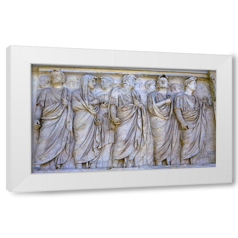Imperial Family Statue Empero Tiberius Ara Pacis Altar of Augustus Peace-Rome-Italy  White Modern Wood Framed Art Print by Perry, William