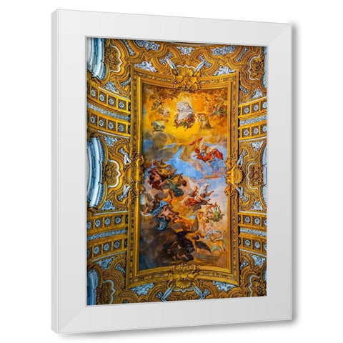 Ceiling God Fresco Basilica Saint Ambrogio Carlo al Corso Basilica Church-Rome-Italy White Modern Wood Framed Art Print by Perry, William