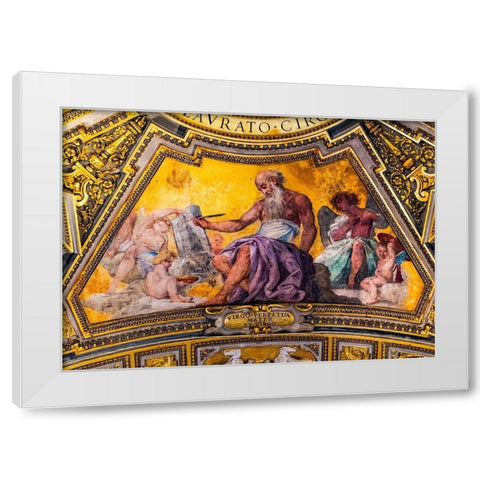 Gospel writer fresco Basilica di San Giovanni in Laterano-Rome-Italy  White Modern Wood Framed Art Print by Perry, William