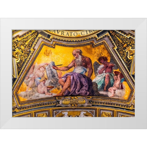 Gospel writer fresco Basilica di San Giovanni in Laterano-Rome-Italy  White Modern Wood Framed Art Print by Perry, William