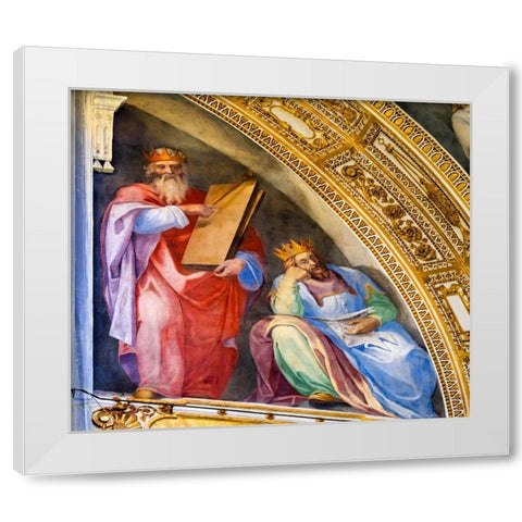 Kings Fresco Santa Maria Maggiore-Rome-Italy Built 422-432 White Modern Wood Framed Art Print by Perry, William