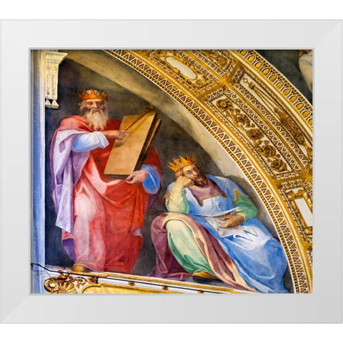 Kings Fresco Santa Maria Maggiore-Rome-Italy Built 422-432 White Modern Wood Framed Art Print by Perry, William