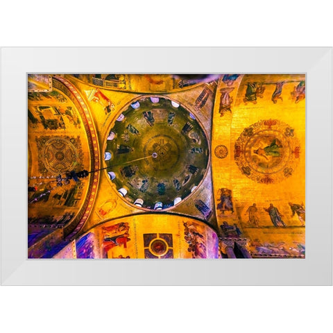 Saint Marks Basilica arches-mosaics-Venice-Italy White Modern Wood Framed Art Print by Perry, William