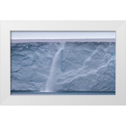 Norway, Svalbard Waterfall on Austfonna Glacier White Modern Wood Framed Art Print by Young, Bill