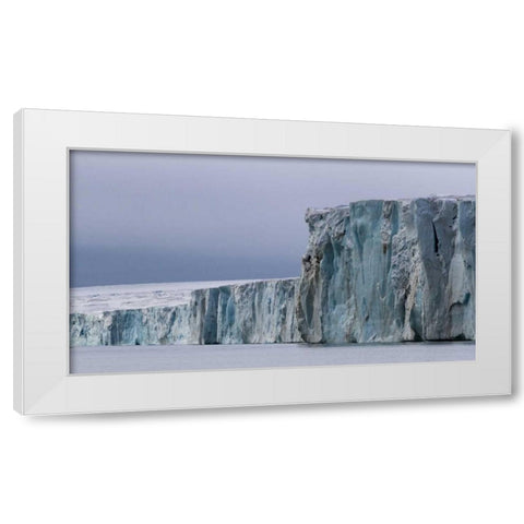 Norway, Svalbard Face of the Austfonna Glacier White Modern Wood Framed Art Print by Young, Bill