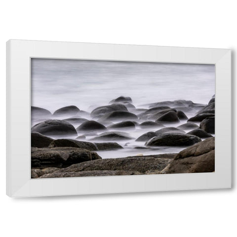 Norway- Lofoten Islands. Uttakleiv Beach White Modern Wood Framed Art Print by Looney, Hollice