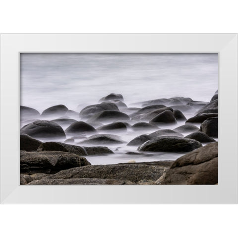 Norway- Lofoten Islands. Uttakleiv Beach White Modern Wood Framed Art Print by Looney, Hollice
