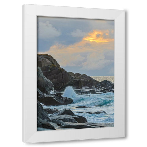 Norway- Lofoten Islands. Uttakleiv Beach White Modern Wood Framed Art Print by Looney, Hollice