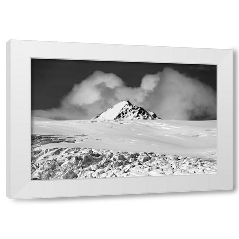 Stormy clouds approaching the Lilliehookbreen Glacier White Modern Wood Framed Art Print by Pitamitz, Sergio