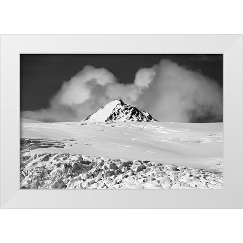 Stormy clouds approaching the Lilliehookbreen Glacier White Modern Wood Framed Art Print by Pitamitz, Sergio