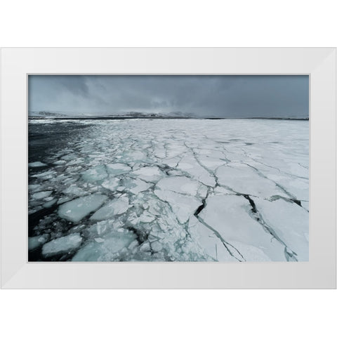 Murchison Bay-Murchisonfjorden-Nordaustlandet-Svalbard Islands-Norway White Modern Wood Framed Art Print by Pitamitz, Sergio
