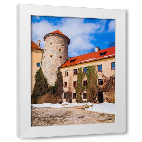 Castle in Pieskowa Skala-Ojcow-Poland-Europe White Modern Wood Framed Art Print by Miller, Anna
