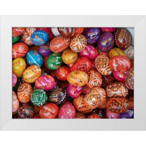 Historic Market Offerings-Krakow-Poland-Europe White Modern Wood Framed Art Print by Miller, Anna