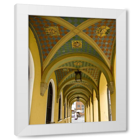 Poland, Gdansk Vaulted archway in Old Town White Modern Wood Framed Art Print by Ross, Nancy ,  Steve