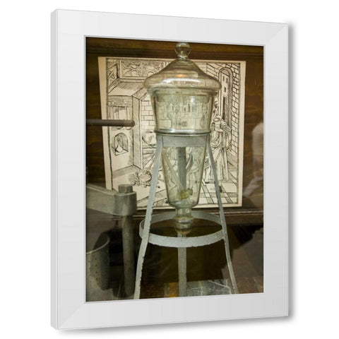 Poland, Gdansk Glass apothecary jar a Pharmacy White Modern Wood Framed Art Print by Ross, Nancy ,  Steve