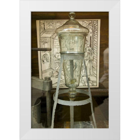 Poland, Gdansk Glass apothecary jar a Pharmacy White Modern Wood Framed Art Print by Ross, Nancy ,  Steve