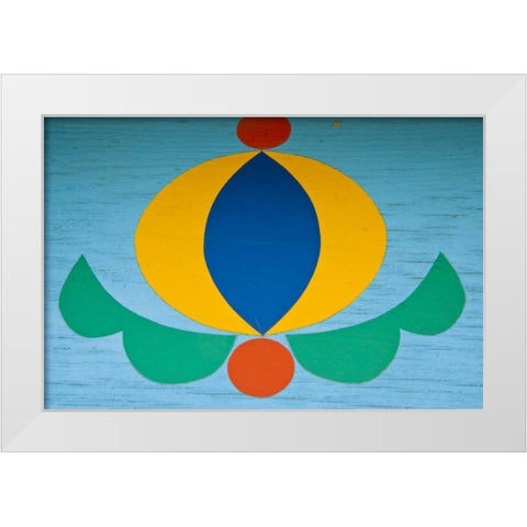 Poland, Gdansk Painted design on wood White Modern Wood Framed Art Print by Ross, Nancy ,  Steve