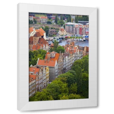 Poland, Gdansk View of buildings and bay White Modern Wood Framed Art Print by Zuckerman, Jim