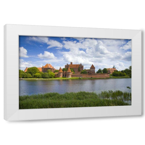 Poland, Malbork Medieval Malbork Castle White Modern Wood Framed Art Print by Zuckerman, Jim