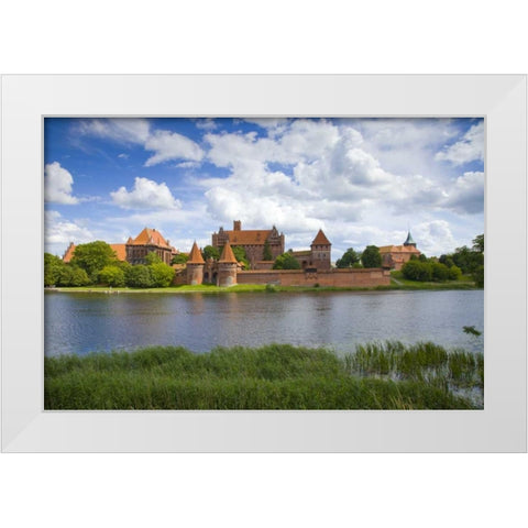 Poland, Malbork Medieval Malbork Castle White Modern Wood Framed Art Print by Zuckerman, Jim