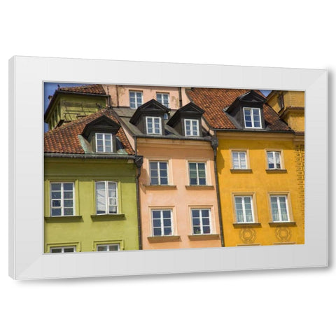 Poland, Warsaw Close-up of building facade White Modern Wood Framed Art Print by Zuckerman, Jim