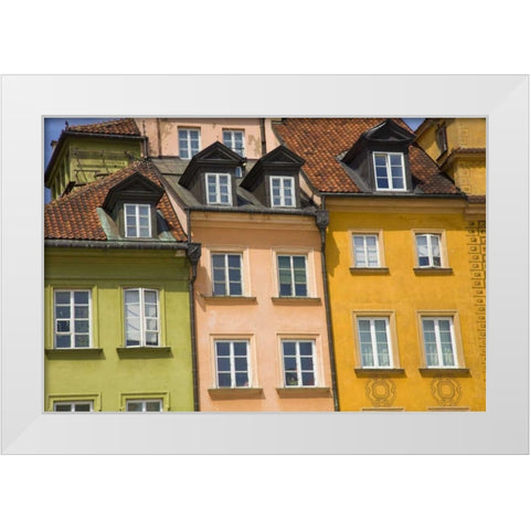 Poland, Warsaw Close-up of building facade White Modern Wood Framed Art Print by Zuckerman, Jim
