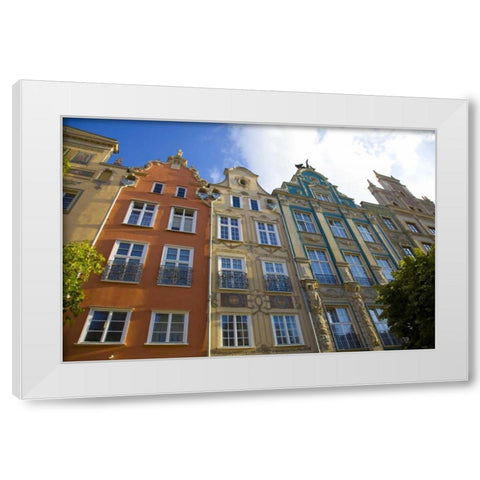 Europe, Poland, Gdansk Close-up of buildings White Modern Wood Framed Art Print by Zuckerman, Jim