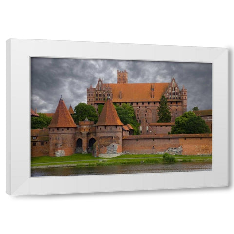 Europe, Poland, Malbork Medieval Malbork Castle White Modern Wood Framed Art Print by Zuckerman, Jim